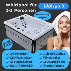 LAXspa 3 - Whirlpool für 3 Personen mit 1 Liege.