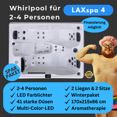 LAXspa 4 - Whirlpool für 4 Personen mit 2 Liegen.